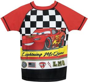 img 3 attached to Optimized Disney Cars Lightning ❤️ McQueen Boys' Two Piece Swim Set