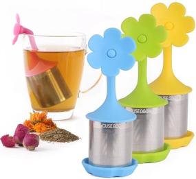 img 4 attached to 🍵 Hassle-Free Brewing: House Again 4-Pack Stainless Steel Tea Infusers with Drip Tray - Fine Mesh, BPA-Free Silicone Lid – Quick and Easy Tea Steeping!