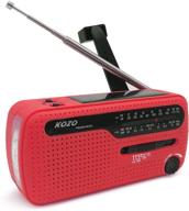 🔴 top-rated emergency noaa weather radio by kozo: multiple charging methods, dynamo hand crank & solar power, extended antenna for all-around reception (red) logo