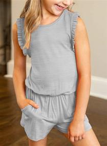 img 2 attached to Girls' Clothing - Sidefeel Romper with Ruffle Detail and Convenient Pockets