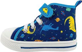 img 4 attached to Dress Your Little Explorer in Style with Rainbow Daze Toddler Sneaker Dinosaurs Boys' Shoes