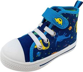 img 3 attached to Dress Your Little Explorer in Style with Rainbow Daze Toddler Sneaker Dinosaurs Boys' Shoes