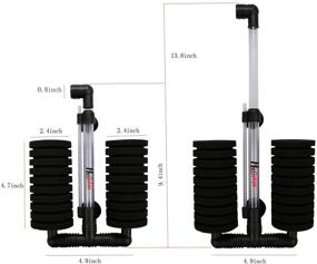 img 2 attached to 🐠 Huijukon Double Bio Sponge Filter Foam for Betta Fry Shrimp Breeder Fish Tank: Efficient Aquarium Air Filtration Solution