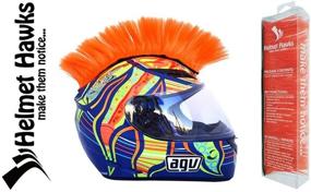 img 3 attached to 🔶 Fluorescent Orange Helmet Hawks Motorcycle Helmet Mohawk with Sticky Hook and Loop Fastener Adhesive