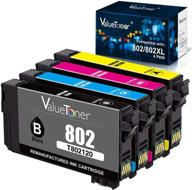 🖨️ valuetoner remanufactured ink cartridge replacement for epson 802xl 802 t802xl - high quality printer cartridges for workforce pro wf-4720 wf-4730 wf-4734 wf-4740 ec-4020 ec-4030 ec-4040 (4 pack) logo