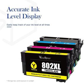 img 2 attached to 🖨️ Valuetoner Remanufactured Ink Cartridge Replacement for Epson 802XL 802 T802XL - High Quality Printer Cartridges for Workforce Pro WF-4720 WF-4730 WF-4734 WF-4740 EC-4020 EC-4030 EC-4040 (4 Pack)