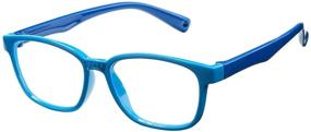 img 2 attached to Braylenz 2 Pack Kids Computer Blue Light Blocking Glasses Girls Boys Clear Nerd TR90 Eyeglasses Frame Age 3-10 (Pink+Blue/Deep Blue)