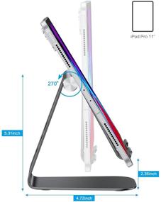 img 1 attached to 📱 OMOTON T1 iPad стенд: Регулируемый держатель планшета, премиум алюминиевая настольная подставка, совместима с iPad Air 4/Mini, New iPad 10.2/9.7, Pro 11/12.9, Samsung, Nintendo и многими другими - Черный