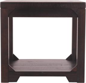 img 2 attached to 🪑 Rustic Square End Table by Signature Design: Distressed Dark Brown Finish for the Ashley Rogness Collection