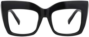 img 3 attached to 🕶️ Stylish Voogueme Black Square Blue Light Blocking Glasses for Women - Protect Eyes from Harmful UV and Prevent Eyestrain | Cassandra FP0668-01