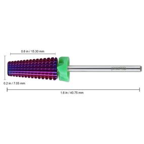 img 3 attached to 💅 PANA Nail Carbide 5 in 1 Bit - Dual Rotation for Left and Right-Handed Use - Rapid Acrylic or Hard Gel Removal - 3/32" Shank - Manicure, Nail Art, Drill Machine (Coarse - C, Purple)