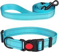 🐶 reflective dog collar and leash set with safety locking buckle - adjustable nylon pet collars for small, medium, and large dogs (3 sizes - s) logo