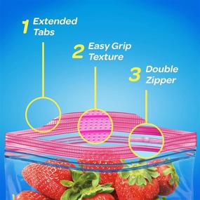 img 2 attached to 🍔 Ziploc Grip 'n Seal Two Gallon Food Storage Bags, Improved Easy Grip Technology, 12 Count, Pack of 3 (36 Bags Total)