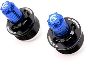 img 2 attached to MCMOTOPARTS Blue CNC Fork Preload Adjusters - Compatible with XJ6N 2009-2015, XJ600 1998-2001, WR 125 2010-2013, MT-07, FZ-07