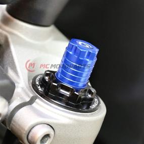 img 1 attached to MCMOTOPARTS Blue CNC Fork Preload Adjusters - Compatible with XJ6N 2009-2015, XJ600 1998-2001, WR 125 2010-2013, MT-07, FZ-07