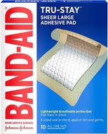 🩹 j&j adhesive pad large size 10s: band-aid large comfort-flex adhesive pads (value pack of 4) - superior comfort and protection! логотип