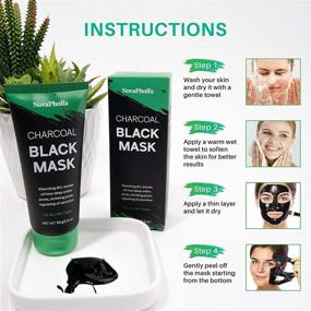 img 1 attached to Novapholia 80g Charcoal Black Peel Off Mask with Brush - Purifying Deep Cleanser for Blackheads on Face & Nose - Anti-Aging, Oil Control, Acne and Uneven Skin Tones