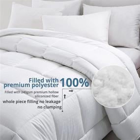 img 1 attached to 💤 Puredown Mid-weight All-Season Down Alternative Quilted Comforter | Full/Queen Size Bed (90x90 inch, White)