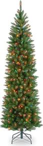 img 4 attached to 🎄 7-Foot National Tree Company Artificial Pre-Lit Slim Christmas Tree - Green Kingswood Fir with Multicolor Lights and Stand