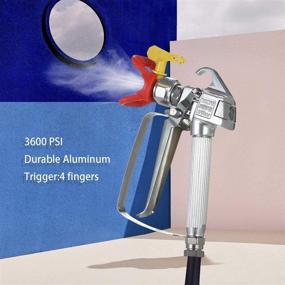 img 1 attached to 🖌️ High-Pressure Airless Paint Spray Gun with 517 Tip and Swivel Joint for Graco Wagner Titan Pump Sprayer - 3600PSI