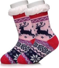 img 4 attached to 🧦 Cozy Slipper Fleece Christmas Stockings: Toddler Boys' Socks & Hosiery