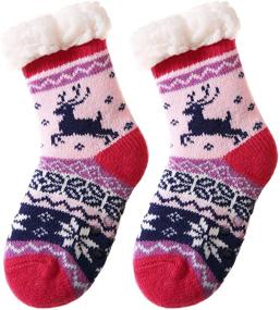 img 3 attached to 🧦 Cozy Slipper Fleece Christmas Stockings: Toddler Boys' Socks & Hosiery
