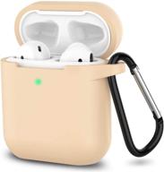 чехол для наушников airpods из силикона 🍑 - полное покрытие для беспроводного и проводного зарядных корпусов apple airpods 1 и 2 (показывает передний светодиод) логотип