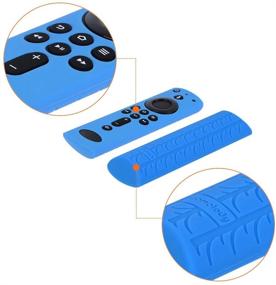 img 2 attached to 🔴 2-Pack Silicone Firestick Remote Cover - Compatible with 4K Firestick TV Stick, Firetv Remote Cover - Lightweight Anti-Slip Shockproof (Red+Blue)