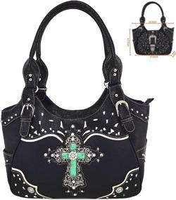 img 3 attached to 👜 Western Rhinestone Leather Concealed Shoulder Women's Handbags & Wallets: Stylish Totes for Fashion-Forward Women