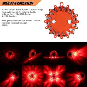 img 3 attached to 🚦 Сигнальный огонь Sunsbell LED - аварийный диск с красным маяком и мигающим предупреждением для безопасности на дороге