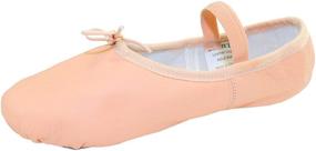 img 4 attached to 🩰 Danzcue Women's Leather Ballet Slipper Shoes for Child - Improved SEO