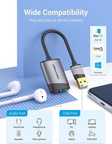img 3 attached to VENTION USB Sound Card: High-Fidelity Stereo External Audio Adapter for Windows, MAC, Linux - Enhance Sound Experience on PC, Laptop, Desktops, PS5