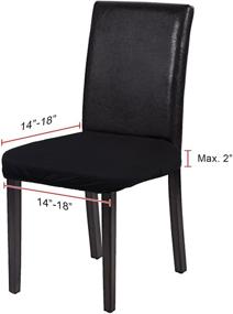 img 3 attached to Enhance Your Dining Experience with Voilamart Dining Chair Seat 🪑 Covers - Pack of 4, Stretchy, Removable, and Washable - Black