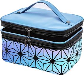 img 4 attached to 💄 Holographic Large Makeup Bag: Stylish, Spacious, and Waterproof!