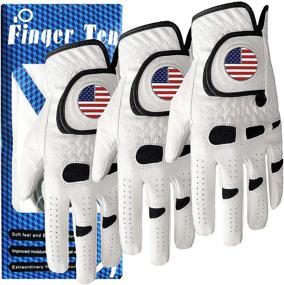 img 4 attached to Golf Gloves Men: Left Hand Right with Ball Marker USA Flag - Value Pack of Soft Leather Weathersof Grip Gloves in Sizes S, M, ML, L, XL