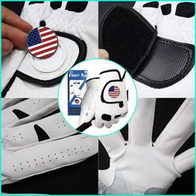 img 2 attached to Golf Gloves Men: Left Hand Right with Ball Marker USA Flag - Value Pack of Soft Leather Weathersof Grip Gloves in Sizes S, M, ML, L, XL