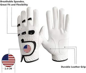 img 3 attached to Golf Gloves Men: Left Hand Right with Ball Marker USA Flag - Value Pack of Soft Leather Weathersof Grip Gloves in Sizes S, M, ML, L, XL