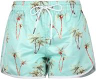 🩳 hong di hao women's floral swim shorts with pockets - elastic waistband board shorts for beachwear logo