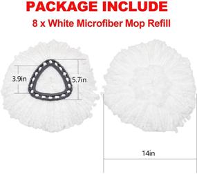 img 3 attached to 🧹 8PACK Microfiber Spin Mop Replacement Heads - High-Quality Mop Refill for Spin Mop