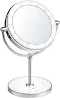 💄 kdkd lighted makeup mirror: cordless & rechargeable, double sided 1x-7x magnification, round shape with touch button base logo