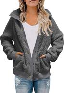 🧥 merokeety women's winter sherpa jacket: long sleeve button coat with pockets for warmth and style logo