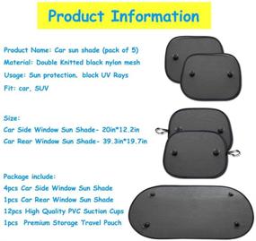 img 2 attached to UV Protection Folding Car Window Sunshade Set - Shielding Baby, Kids, and Pets from Sun Glare and Heat, Suitable for Car SUV - Includes 4 Side Window Shades and 1 Auto Rear Window Cover - Unique Gift, Pack of 5