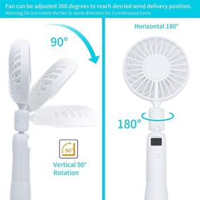 img 3 attached to 💨 Portable 2-in-1 Neck Fan - Hands-Free USB Neckband Fan with Power Display for Outdoor Travel, Adjustable 3 Speeds