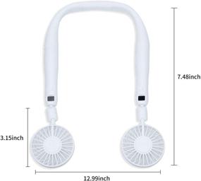 img 1 attached to 💨 Portable 2-in-1 Neck Fan - Hands-Free USB Neckband Fan with Power Display for Outdoor Travel, Adjustable 3 Speeds