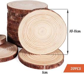 img 3 attached to 🌲 Ilauke Wood Slices 20-Piece Pack of 3.9"-4.3" Unfinished Wood Rounds with Bark for Coasters, Centerpieces, Wedding Decor, Rustic Crafts, Wooden Christmas Ornaments