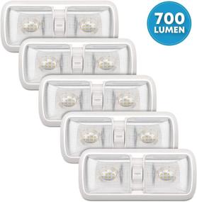img 4 attached to 🔦 Kohree Upgrade 700 Lumen LED RV Ceiling Double Dome Light Fixture, 5 Pack 12V Camper Interior Lighting with ON/Off Switch for Trailer RV Car Boat, Clear Cover – Natural White 4000-4500K, 60 X 5050SMD
