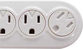 img 2 attached to Premium 6-Outlet Power Strip | 10ft Long Power Cord, LED Indicator | White Finish