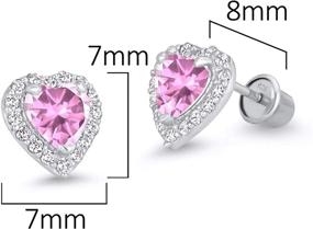 img 3 attached to 💎 Stylish Sterling Rhodium Zirconia Screwback Earrings for Girls' Jewelry and Earrings: Sparkle with Class