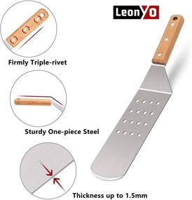 img 2 attached to 🍳 26-Piece Leonyo Griddle Accessories Set: Heavy-Duty Stainless Steel Grill Griddle Spatula for Cast Iron Flat Top Teppanyaki Hibachi Hamburger Cooking. Includes Carry Bag, Chef Gift, Melting Dome, and S Hook