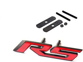 img 2 attached to 🚗 Enhance Your Camaro's Style with Yoaoo 1x OEM Black Rs Emblem Grille Plus Decal Badge 3D Allloy in Matte Black Red